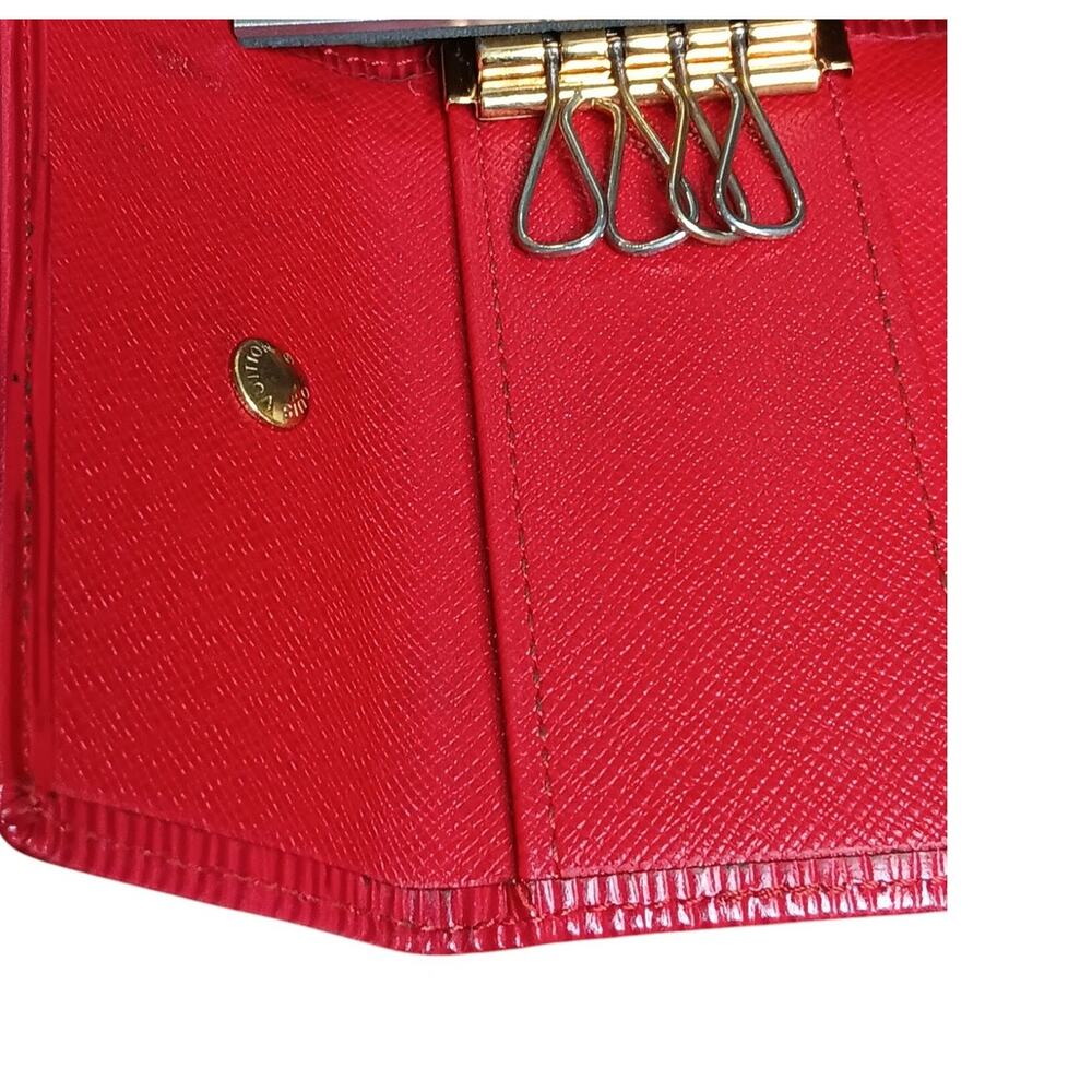 Authentic Louis Vuitton Key Holder Red Epi Leather 4 Hook Case - Picture 10 of 14